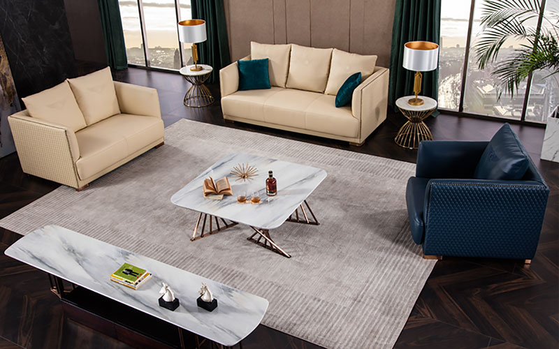 Shushe Super Fiber Leather Sofa in Buffandi Living Room—7803