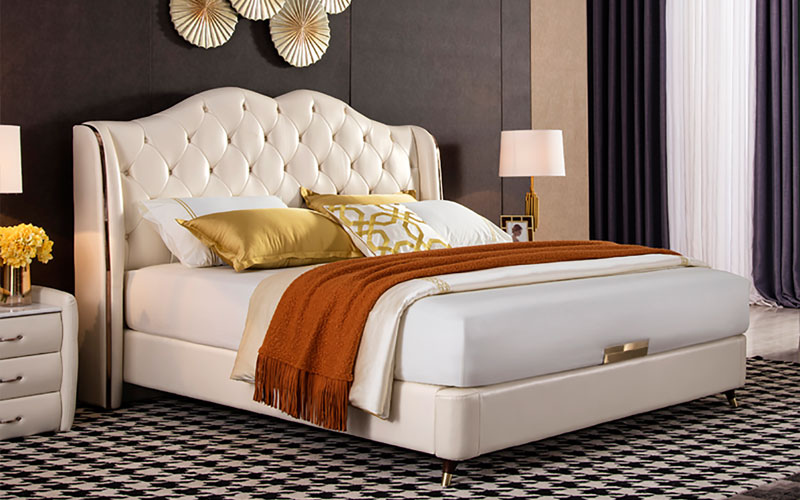 Shushe bedroom leather bed 1.8 meters—8608